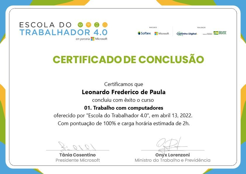 Trabalho com Computadores