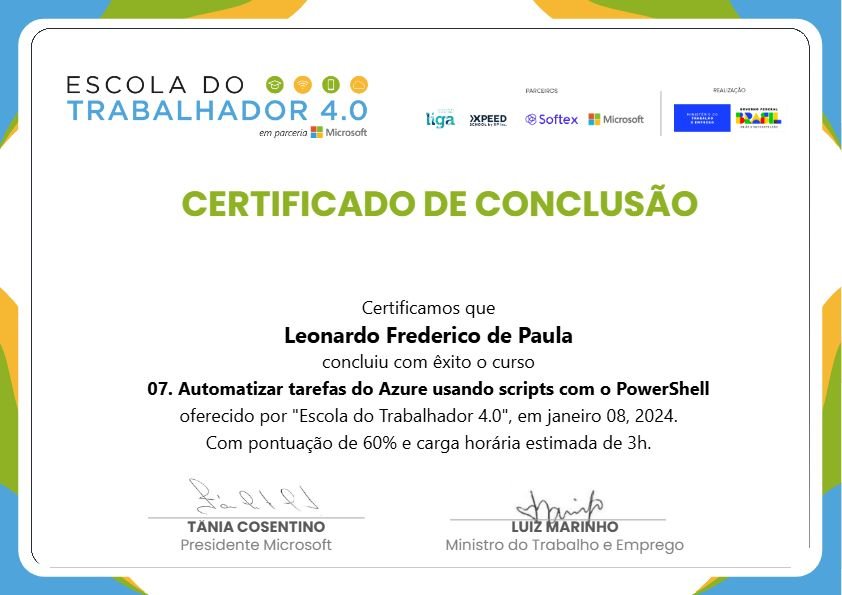 Automatizar Tarefas do Azure usando Scripts com Power Shell